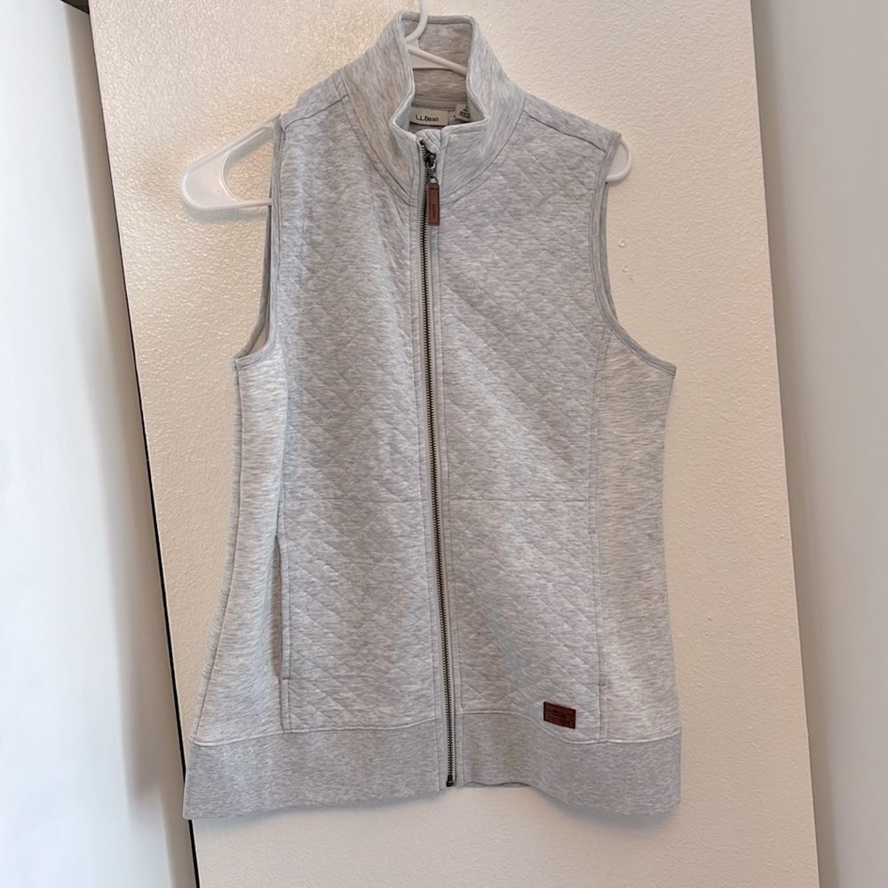 L.L. Bean -  Quilted Sweatshirt Vest - Light Gray Heather